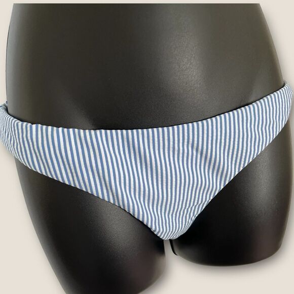 Blue & white striped bikini bottom size Medium, NWT - Picture 2 of 8